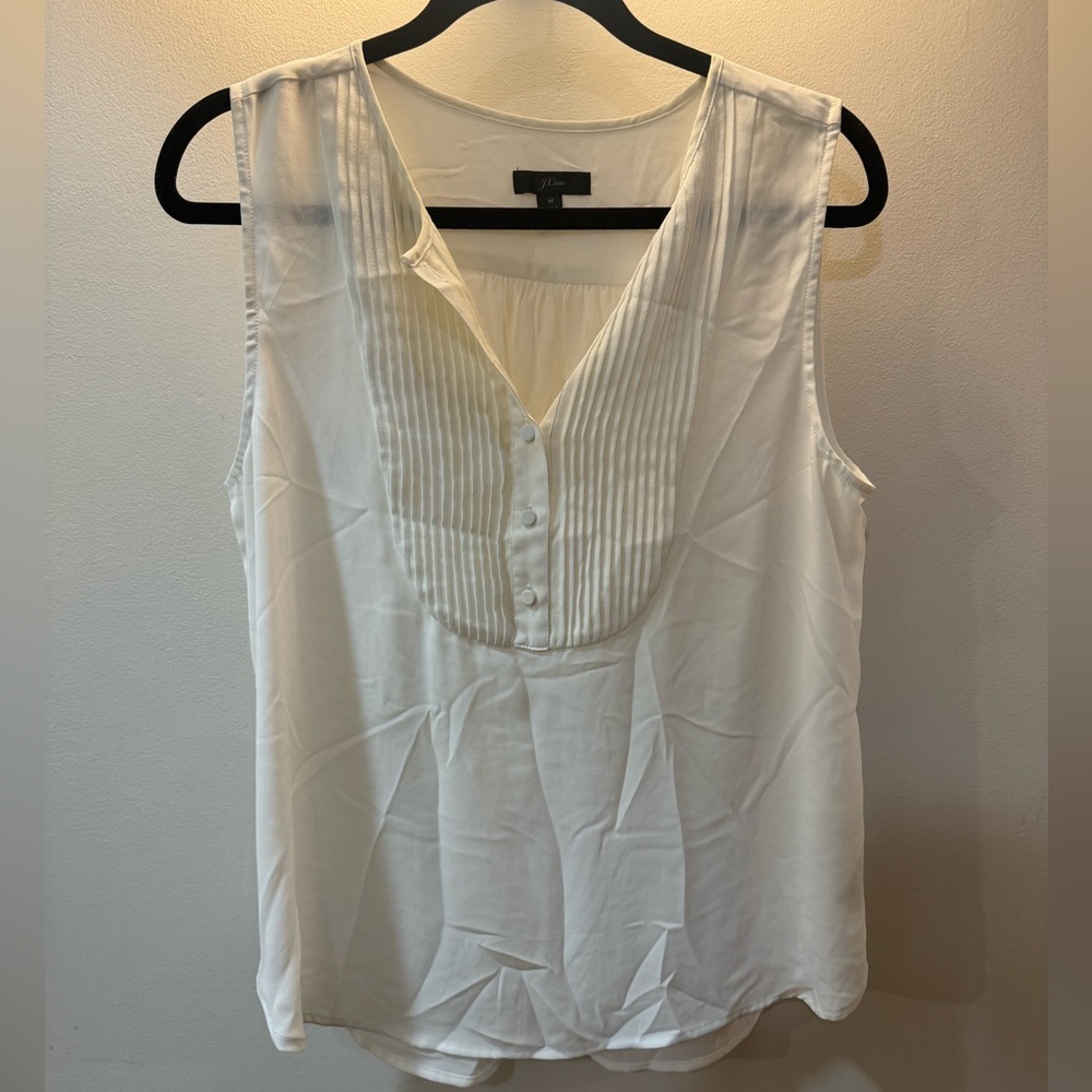 JCrew white sheer tank top